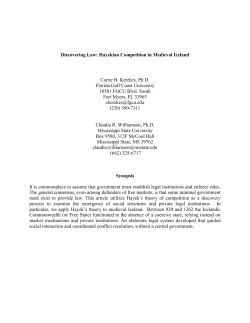 Discovering Law: Hayekian Competition in Medieval Iceland Carrie