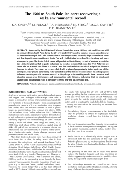 The 1500 m South Pole ice core - International Glaciological Society