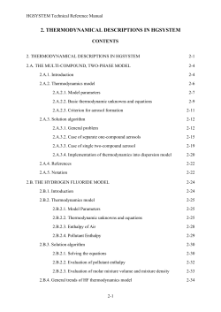 2. THERMODYNAMICAL DESCRIPTIONS IN HGSYSTEM
