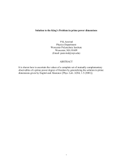 Solution to the King`s Problem in prime power dimensions P.K.