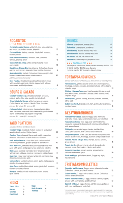 drinks Tortas/SANDWICHES Desayuno/Brunch Frittatas/Omelettes