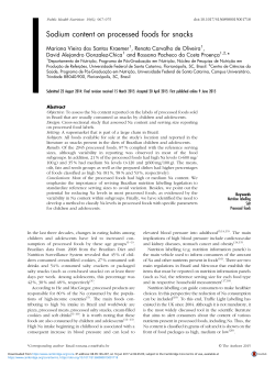 Sodium content on processed foods for snacks
