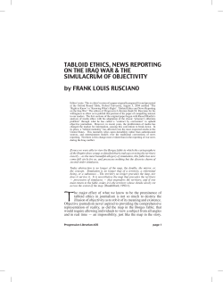 PL#25 - Tabloid Ethics, News Reporting on the Iraq War and the