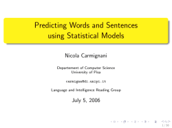 Predicting Words and Sentences using Statistical Models