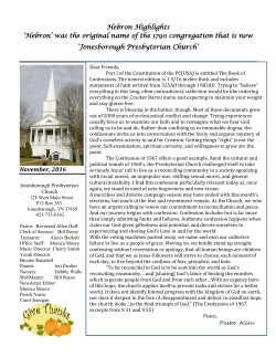 Hebron Highlights `Hebron` was the original name of the 1790