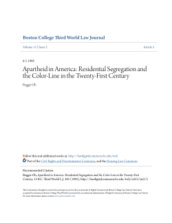 Apartheid in America: Residential Segregation and the Color