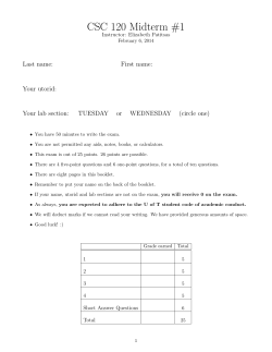 CSC 120 Midterm #1