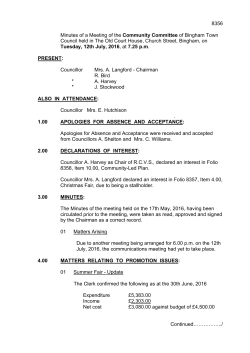 Minutes Community July 2016