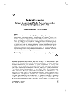 Socialist Secularism - Scholars at Harvard