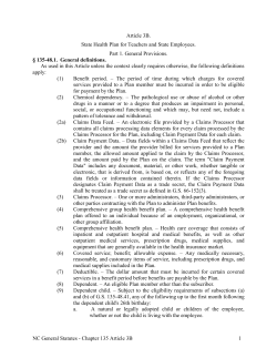 NC General Statutes - Chapter 135 Article 3B 1 Article 3B. State
