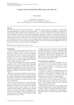 Professor WMS Russell (1925&ndash;2006): Doyen of the Three Rs