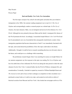 Shay Pezzulo Process Paper Duel and Duality: New York, New