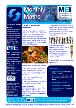 December 2014 Monthly Maths Magazine