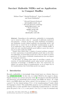 Succinct Malleable NIZKs and an Application to