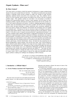 Organic Synthesis - Where now? - D-CHAB