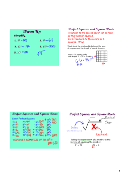 Perfect Squares and Square Roots