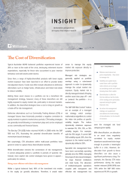 The Cost of Diversification - Milliman