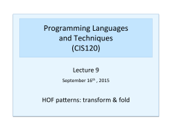 Programming Languages and Techniques (CIS120)