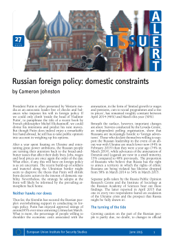 Russian foreign policy: domestic constraints