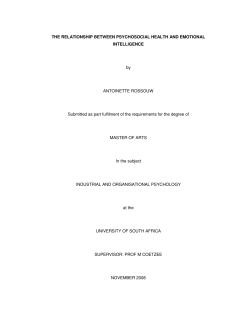 THE RELATIONSHIP BETWEEN PSYCHOSOCIAL