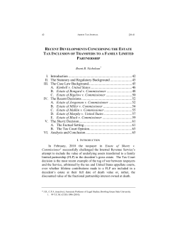 Recent Developments Concerning the Estate Tax Inclusion of
