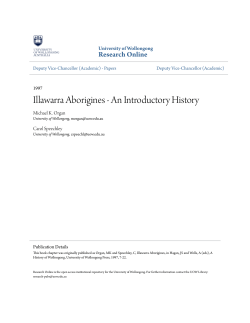 Illawarra Aborigines - An Introductory History - Research Online
