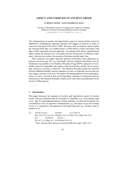 aspect and coercion in ancient greek corien bary and markus egg