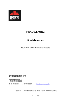 FINAL CLEANING Special charges BRUSSELS EXPO