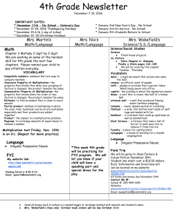 4th Grade Newsletter