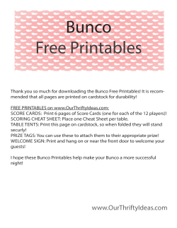 Bunco Free Printables