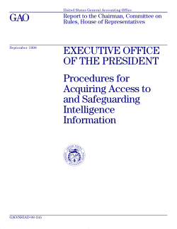 EXECUTIVE OFFICE OF THE PRESIDENT: Procedures for