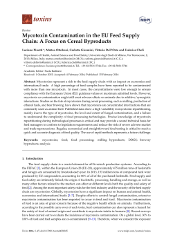 Mycotoxin Contamination in the EU Feed Supply Chain: A