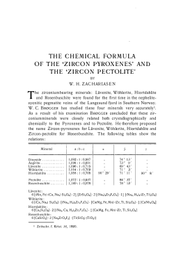 THE CHEMICAL FORMULA OF THE `ZIRCON PYROXENES` AND