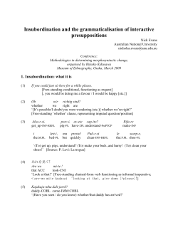Insubordination and the grammaticalisation of interactive
