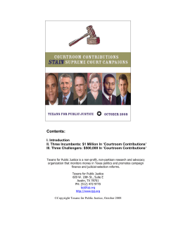 Contents: - Texans For Public Justice