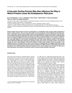 A Vacuolar Sorting Domain May Also Influence the Way in Which