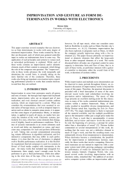 improvisation and gesture as form de