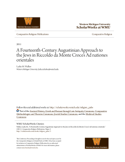 A Fourteenth-Century Augustinian Approach to the Jews in Riccoldo