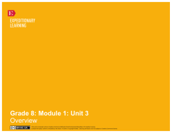 Grade 8: Module 1: Unit 3 Overview