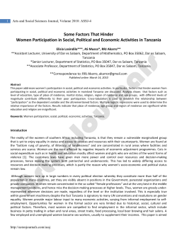 Some Factors That Hinder Women Participation in Social, Political