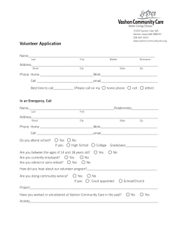 Apply to Volunteer at VCC