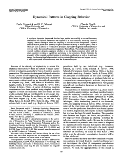 Dynamical Patterns in Clapping Behavior