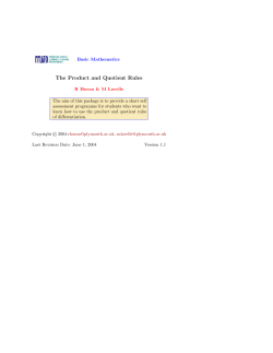 The Product and Quotient Rules