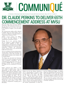 dr. claude perkins to deliver 65th commencement address at mvsu
