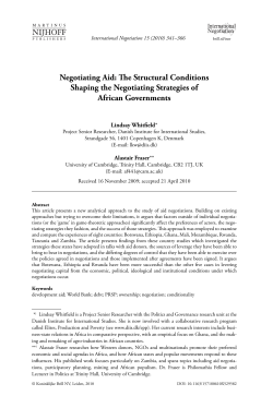 Negotiating Aid - The Open University