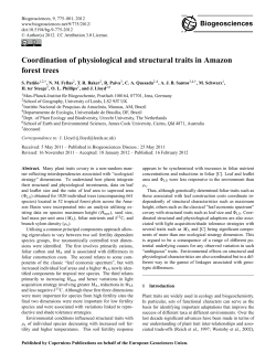 Coordination of physiological and structural traits