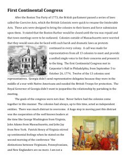 First Continental Congress