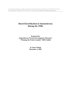 Rural Electrification in Saskatchewan