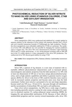 photochemical reduction of silver nitrate to nano silver