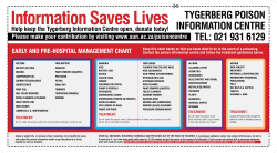 EARLY AND PRE-HOSPITAL MANAGEMENT CHART